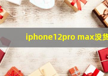 iphone12pro max没货